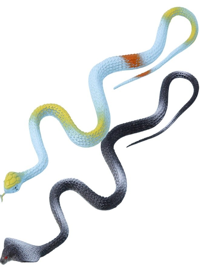 MALLEXO Realistic Big Size Rubber Snake Toy for Kids | 2PCs Wild Animal Prank Fake Snakes Action Figure for Fun Scary Toys for Boys and Girls Learning & Halloween Party Decoration Items Birthday Gifts - Image 1